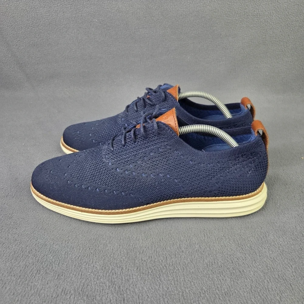 Cole Haan Men's OriginalGrand Stitchlite Wingtip Oxford (Size 10) Navy/Ivory
